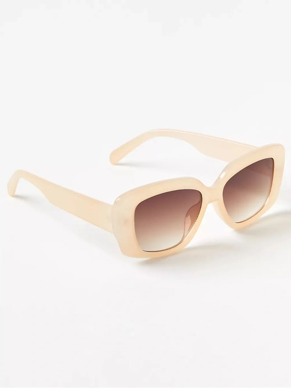 NWT LOFT Cream Petite Square Sunglasses Retro Chunky